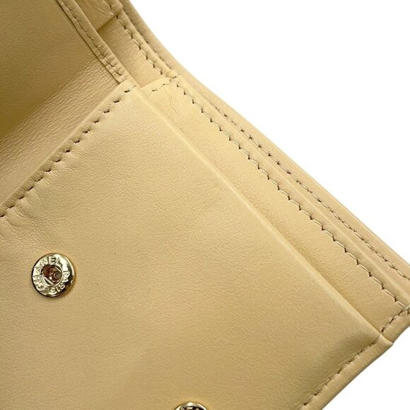 CHANEL Matelasse Bifold Wallet Compact Wallet Size Small Calfskin Yellow - Picture 6 of 14